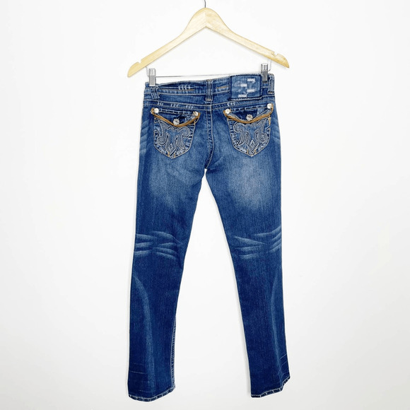 Vintage y2k 00s Mek Denim Oaxaca Boot Cut Jeans western low rise Womens 25 - Picture 4 of 8